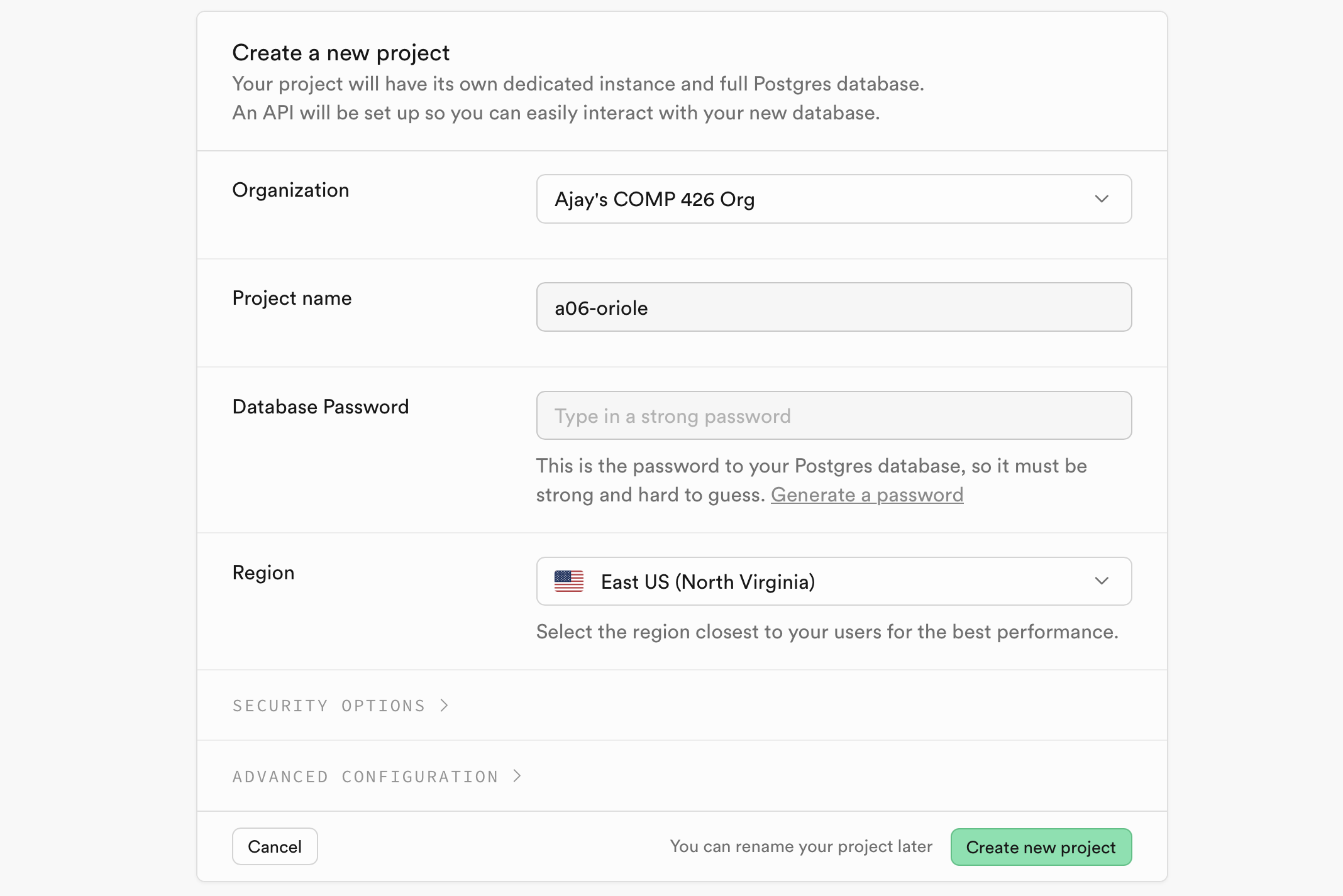 Project Configuration